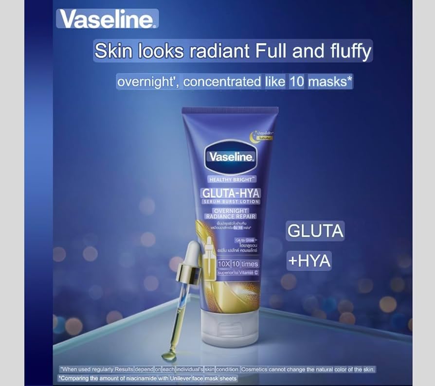 Vaseline® Gluta-Hya Serum Burst Lotion Overnight Radiance Repair